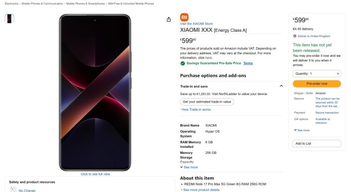Xiaomi Redmi Note 17 Pro Max launching globally with free smartwatch and massive battery life
