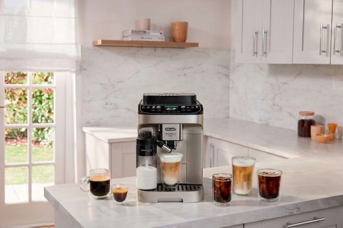 The De'Longhi Magnifica Duo combines automatic espresso, drip coffee, cold brew, and hot and cold milk frothing in a single machine.