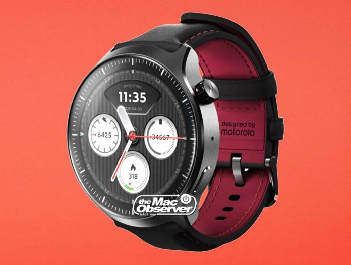 The Moto Watch Ultra features a water-resistant stainless steel case.